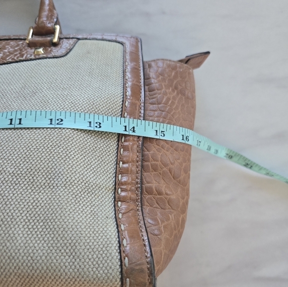 Vintage Michael Kors Canvas and Leather Handbag Gold Hardware Medium - Picture 11 of 16